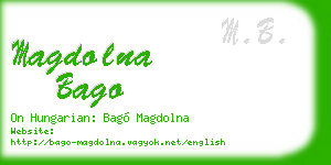 magdolna bago business card